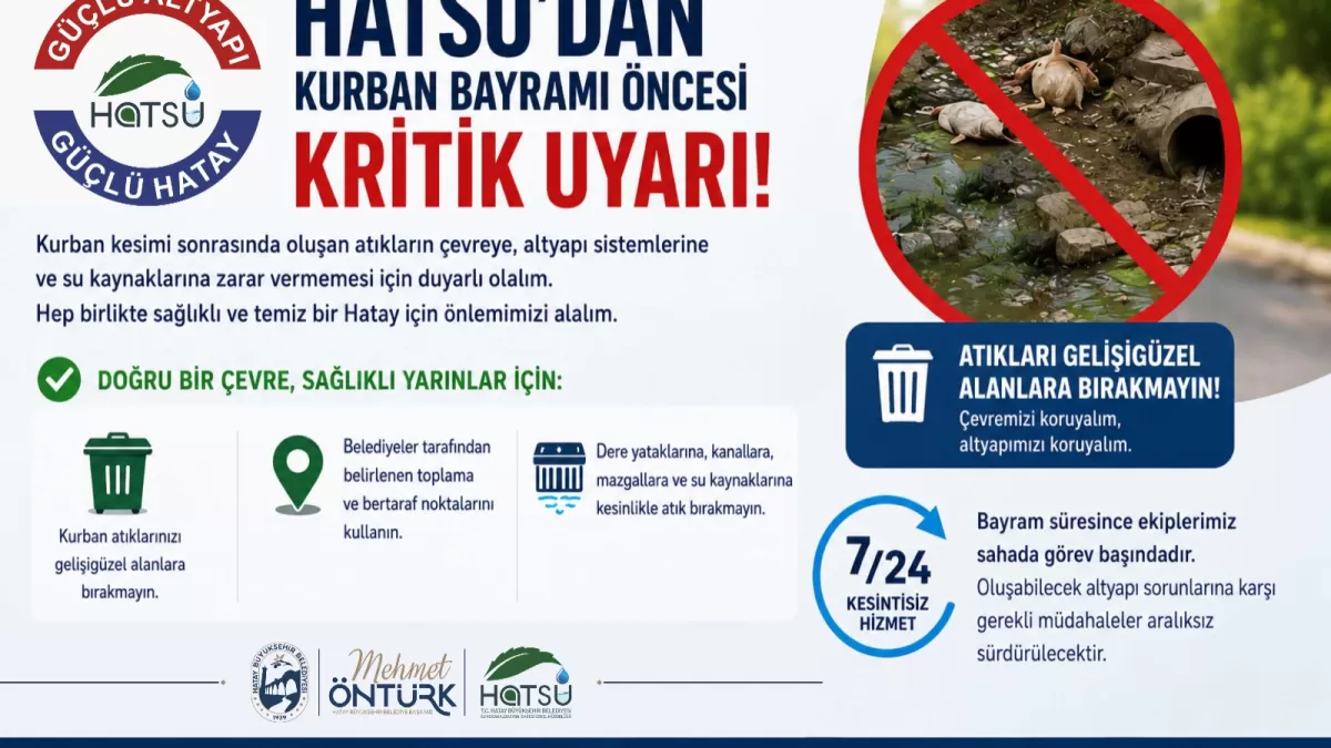 Hatay'da kurban atıkları için kritik uyarı: Belirlenen alanlara bırakılmalı