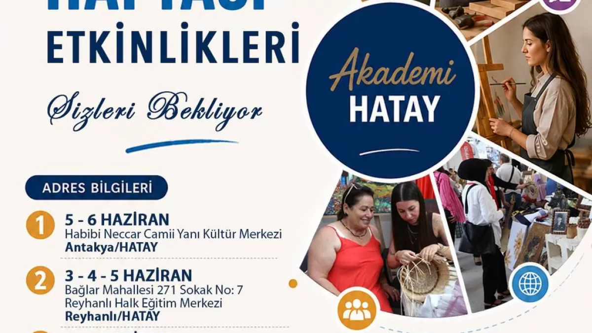 Hatay'da kursiyerlerin el emeği eserleri 10 ilçede sergileniyor