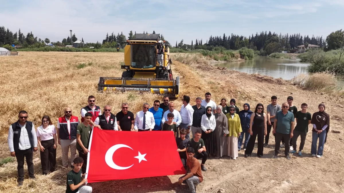 Hatay'da gençler tarım projesiyle hasat yaptı