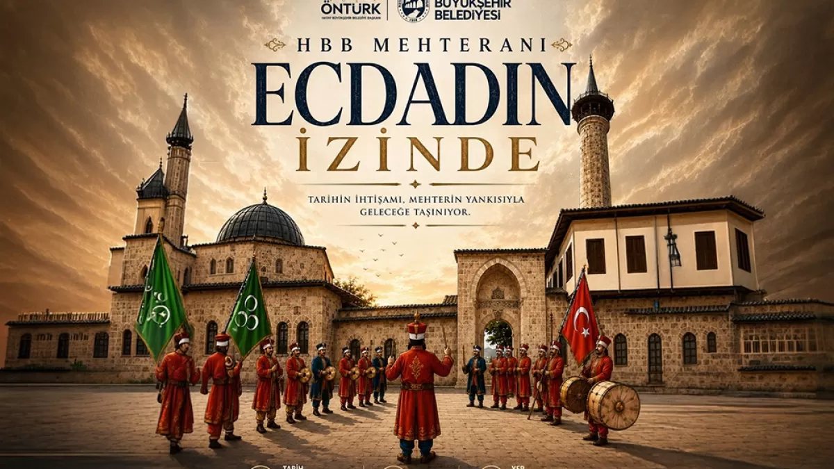 Hatay'da mehter gösterisi Habib-i Neccar Camii'nde