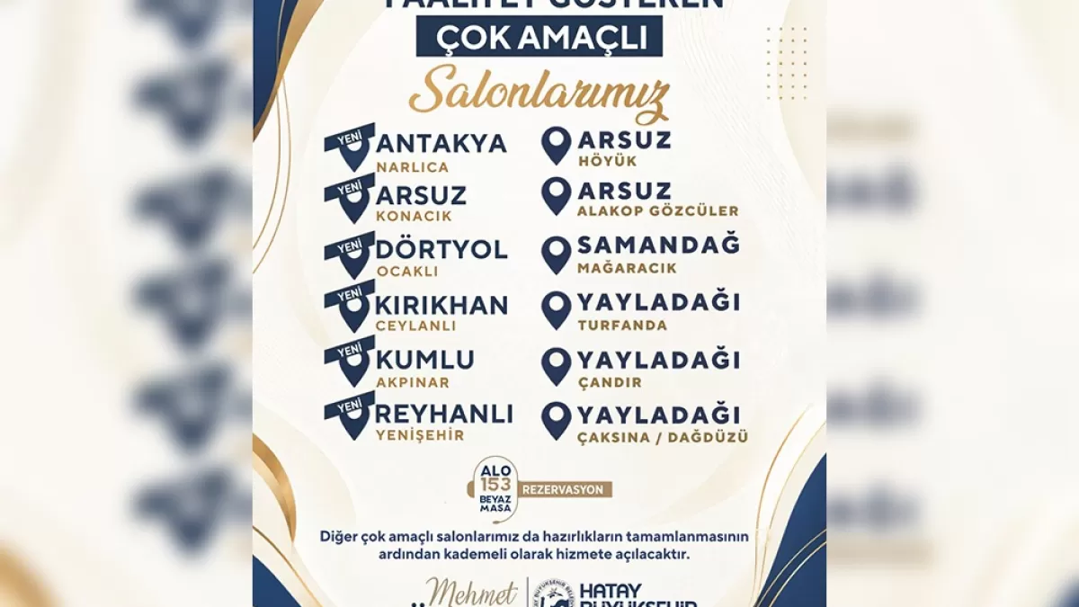 Hatay’da yeni çok amaçlı salon hizmete açıldı